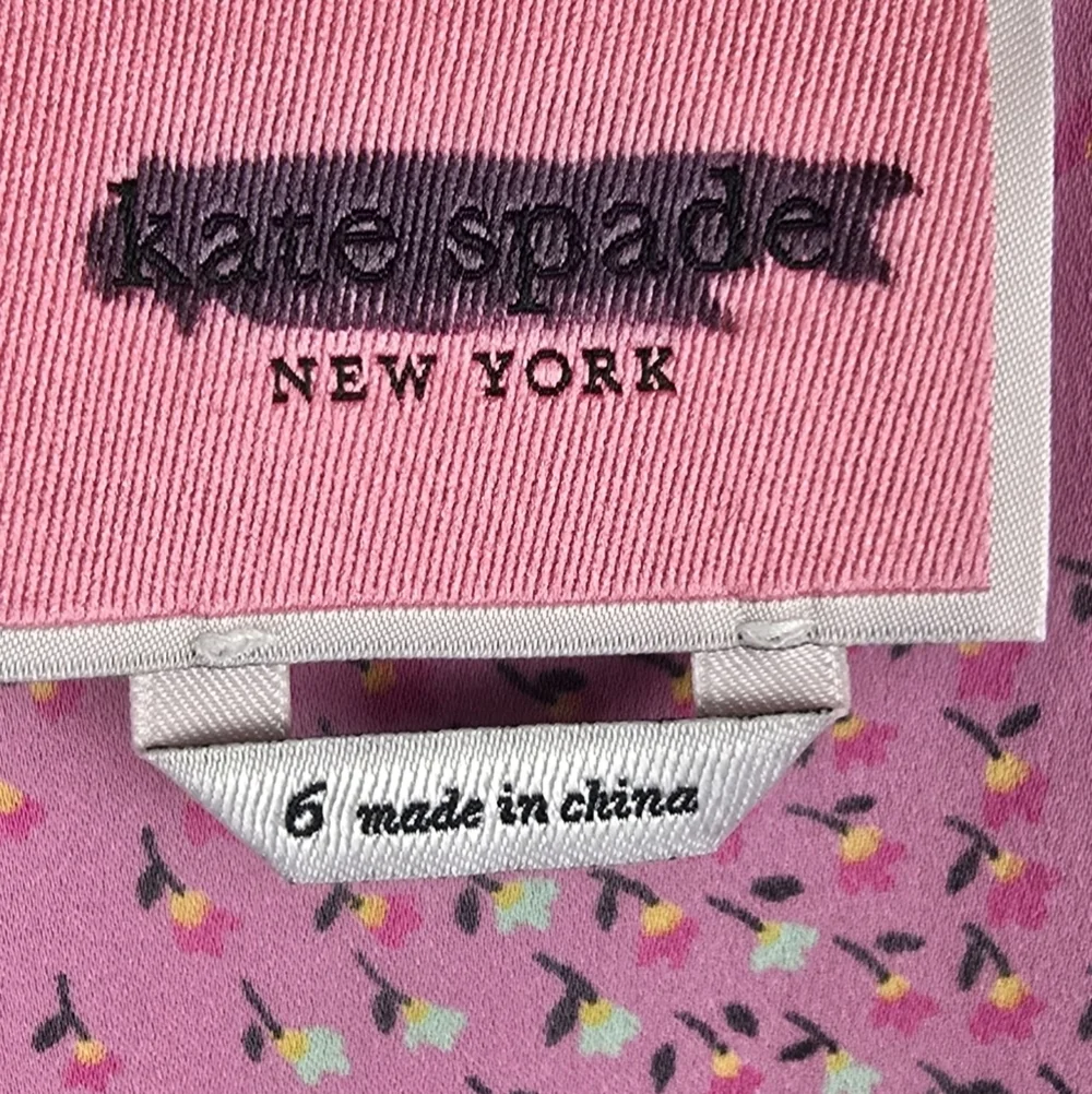Kate Spade Pink Chilled Watermelon Meadow Floral Short Sleeve Wrap Dress Sz 6